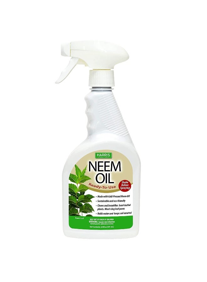 Harris Neem Oil Spray for Plants, Cold Pressed Ready to Use, 20oz - Image 1