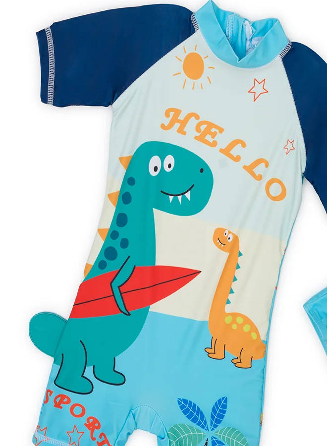بيبي كلو Dino Sports Swimwear Set with Cap for Boys