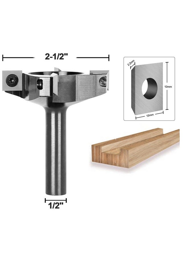 SpeTool Spoilboard Surfacing Router Bit, 1/2 inch Shank 2.5 inch Diameter, 4-Wings Planing bit for Wood Slab Flattening - Image 2