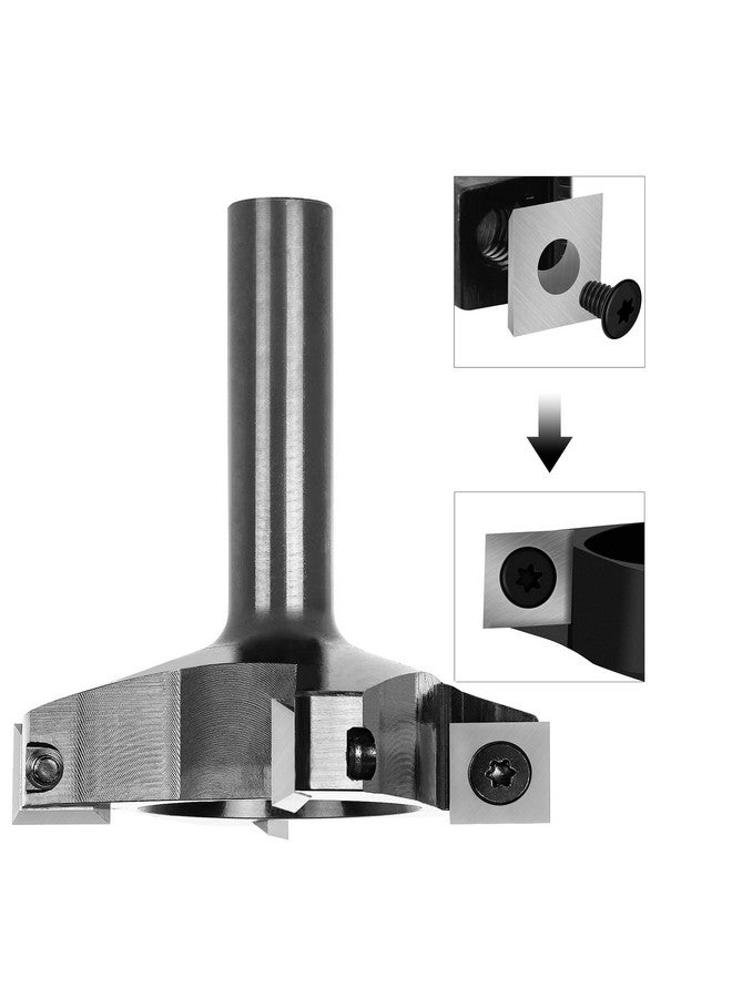 SpeTool Spoilboard Surfacing Router Bit, 1/2 inch Shank 2.5 inch Diameter, 4-Wings Planing bit for Wood Slab Flattening - Image 3