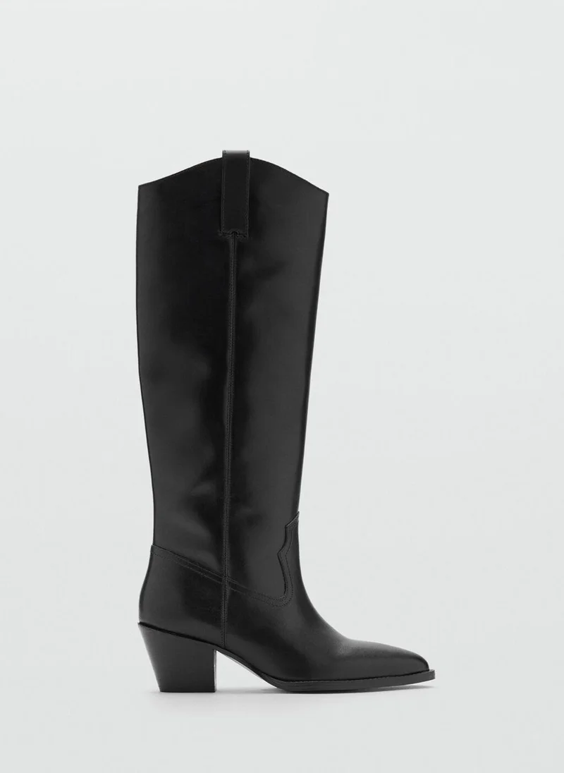 MANGO Heel leather boot