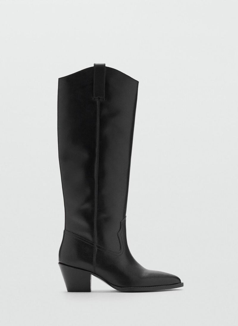 MANGO Heel leather boot - Image 1