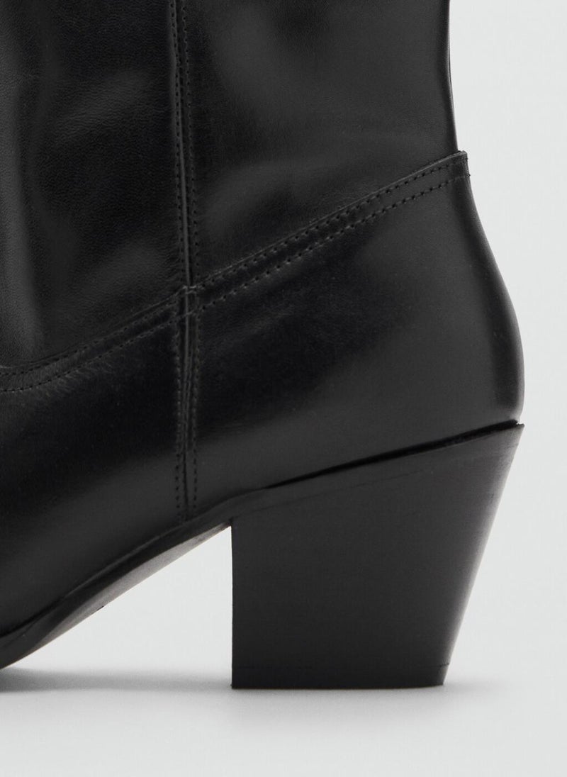 MANGO Heel leather boot - Image 3
