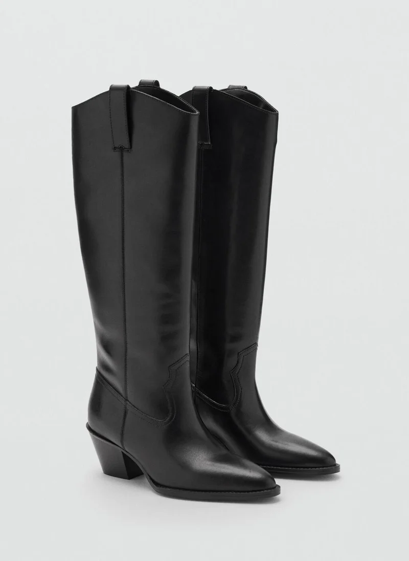 MANGO Heel leather boot