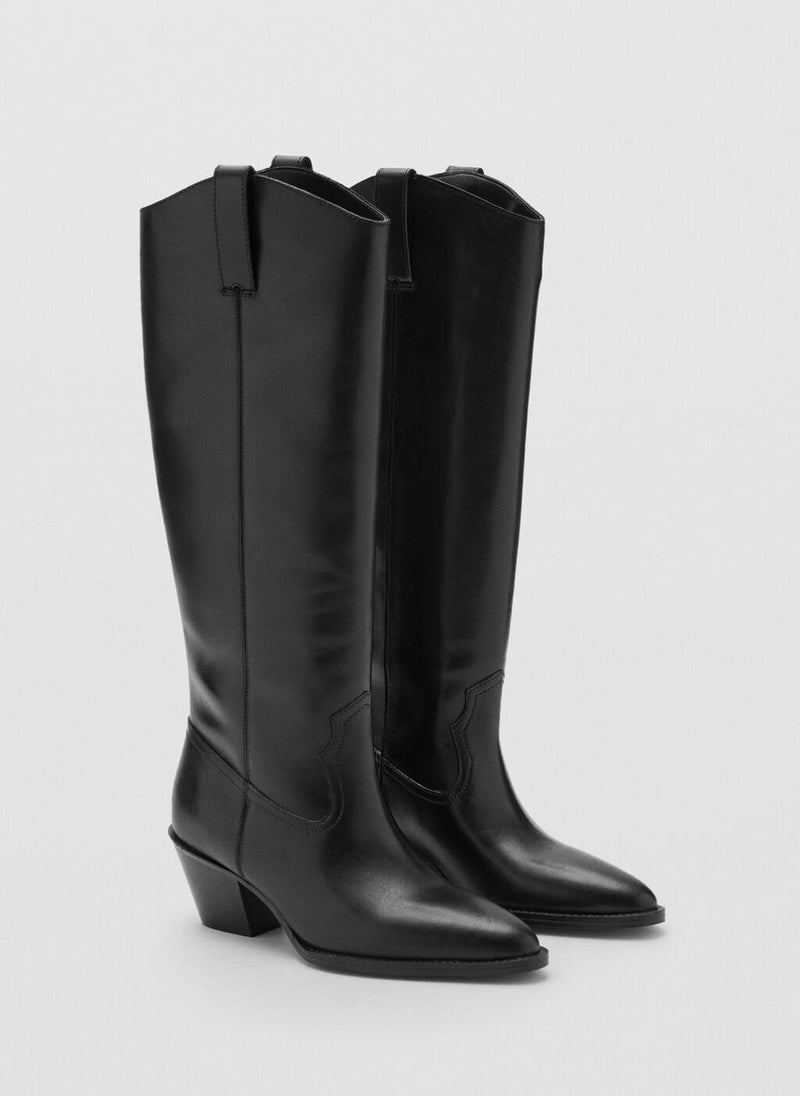 MANGO Heel leather boot - Image 2