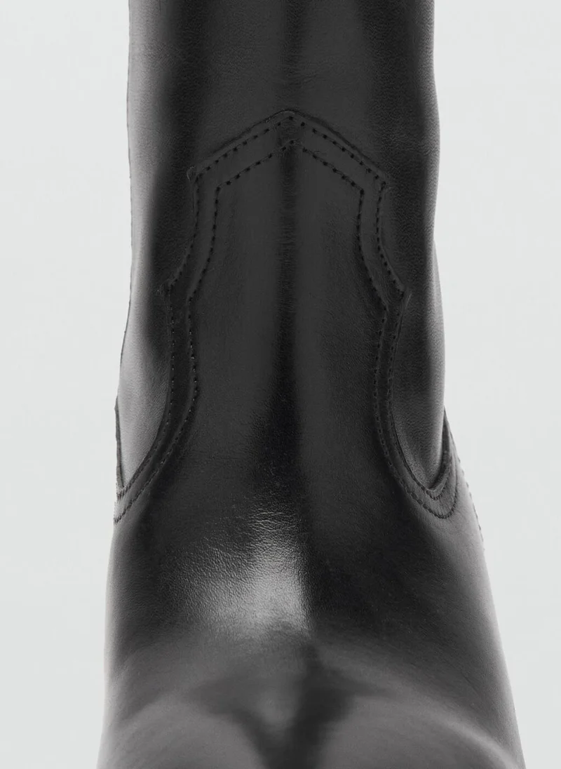 MANGO Heel leather boot