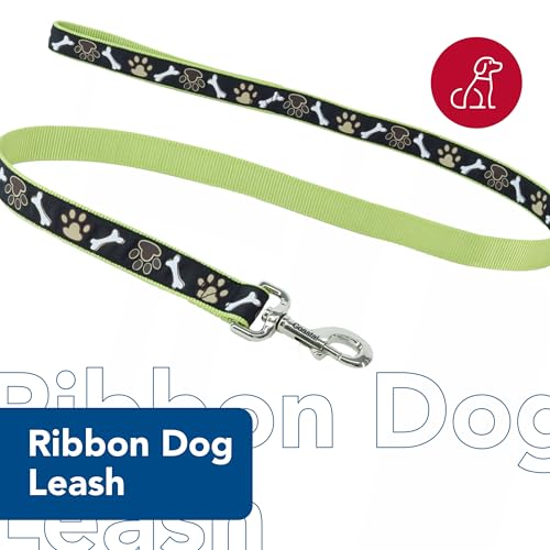 Coastal Pet Ribbon Dog Leash - Contemporary Stylish Look - Durable Fade-Resistant Nylon Material - Perfect for Dogs Brown Paws and Bones, 5/8" x 06' - Image 2