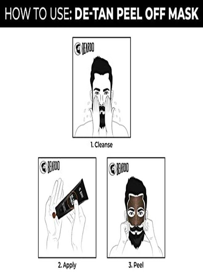 Beardo De-tan Peel-off Face Mask for Men | Extra Coffee to Remove Tan & Cleanse Deeply | Defeat Blackheads & Whiteheads | 100g - Image 2