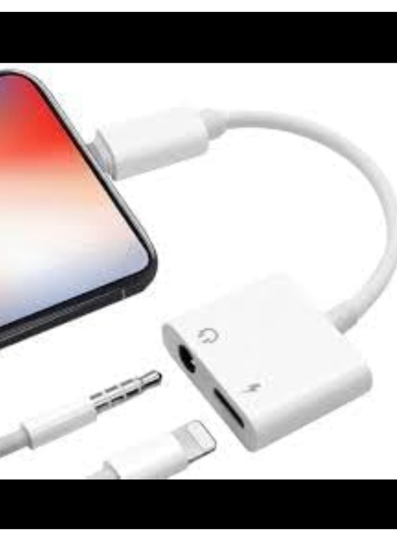 2-in-1 Lightning to 3.5mm AUX Charging and Audio Adapter for Apple iPhone X/XS/XR and 8/7 Plus (White) - Image 2