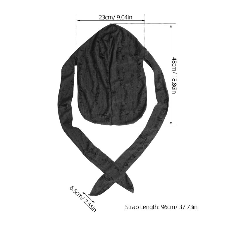 2pcs Pirate Hat for Men Cap with Tail Cape Turban Headwear for Cycling Motorcycle Riding and Cosplay Accessories - Image 2
