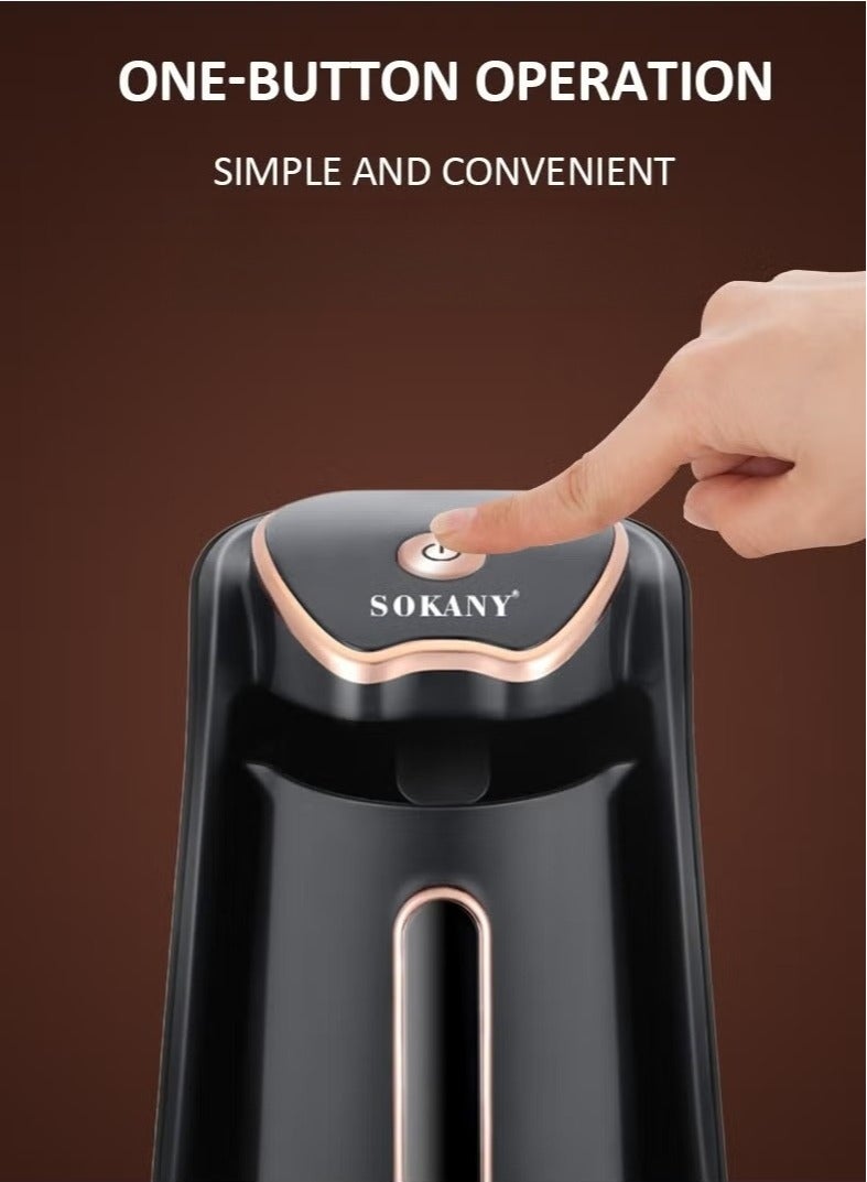 سوكاني ماكينة صنع القهوة التركية الكهربائية سعة 4 أكواب وصانعة المشروبات الساخنة - 600 وات، وظيفة التخمير البطيء SK-04008 أسود - Image 2