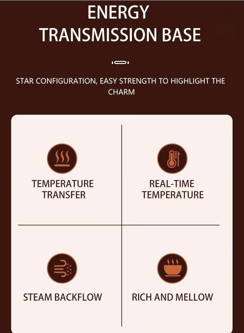 سوكاني ماكينة صنع القهوة التركية الكهربائية سعة 4 أكواب وصانعة المشروبات الساخنة - 600 وات، وظيفة التخمير البطيء SK-04008 أسود - Image 5