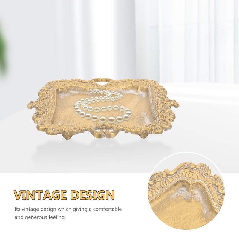 Vintage Metal Jewelry Tray Organizer For Rings Earrings Necklaces Vanity Desk Decor - Image 4