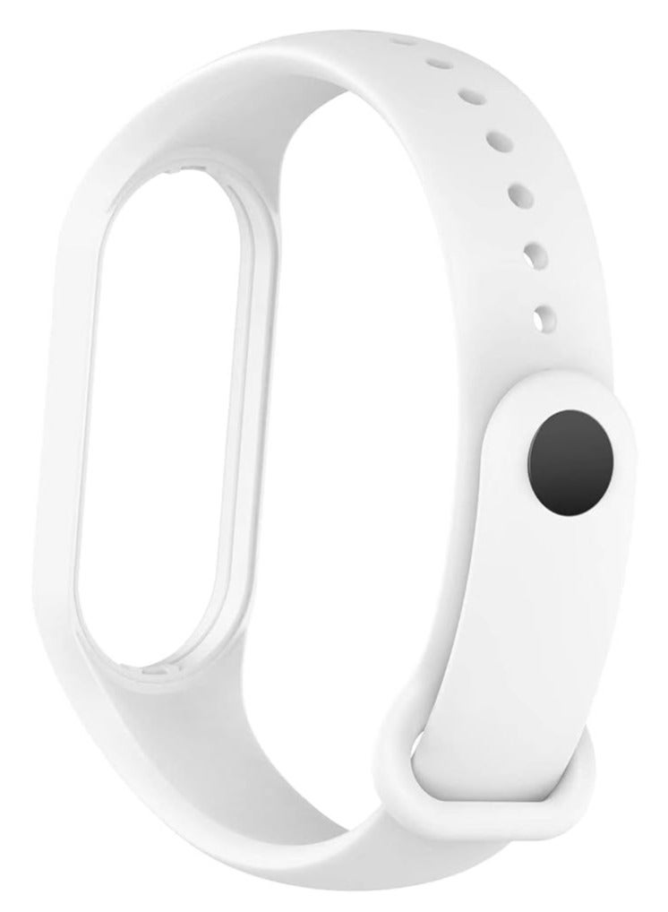 حزام سيليكون لـ Xiaomi Mi Band 3/4 بديل حزام مسامي لسوار M3 M4 لساعة Xiaomi MiBand 4 3 الذكية (أبيض)، مقاس واحد، للجنسين البالغين - Image 2