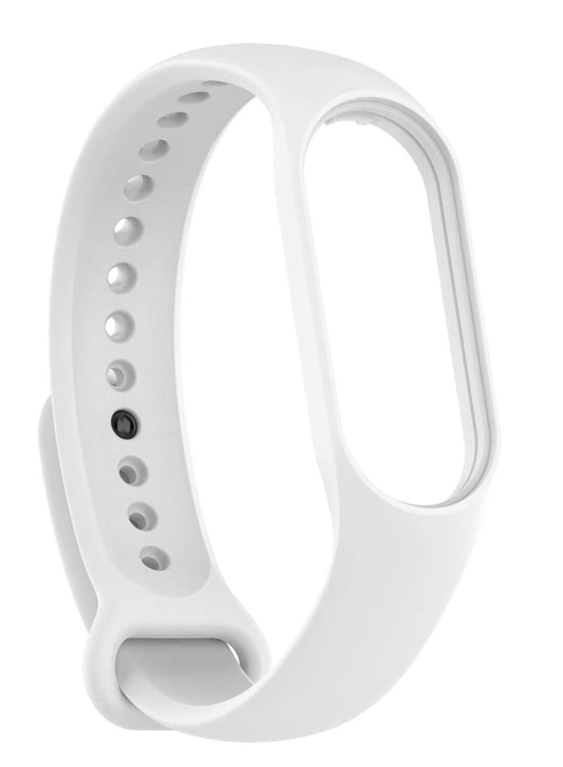 حزام سيليكون لـ Xiaomi Mi Band 3/4 بديل حزام مسامي لسوار M3 M4 لساعة Xiaomi MiBand 4 3 الذكية (أبيض)، مقاس واحد، للجنسين البالغين - Image 3