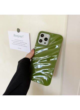 Three-dimensional Pleated Pattern For IPhone16pro Max Apple 15 Mobile Phone Case 14/13 Soft Case Niche High-end Feeling-Color:WT Pleated Glossy Green-Applicable Model:11promax (without Packaging) - pzsku/Z12027A9106DD605D9C6FZ/45/1746232445/06b519f5-9e6d-4d8b-aaa1-a4e5e8fbbf75