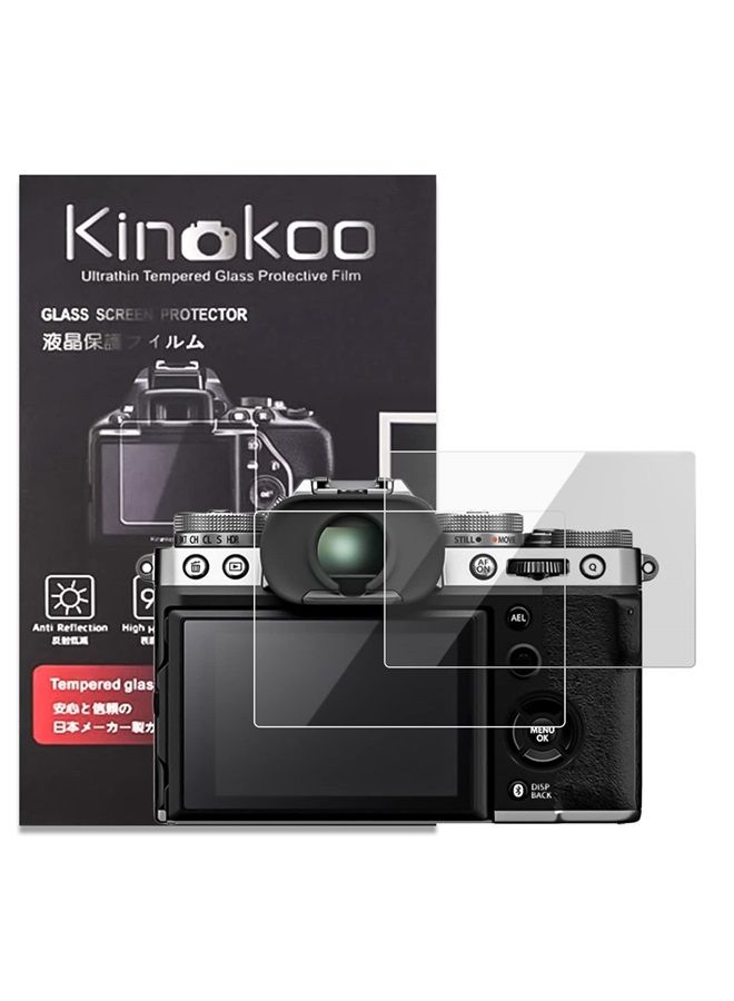 kinokoo XT5 Screen Protector for Fuji XT5 Fujifilm X-T5 Digital Camera - 0.25 mm 9H Hardness Tempered Glass Film Crystal Clear Bubble-free/Anti-scratch(2 pack) - Image 1