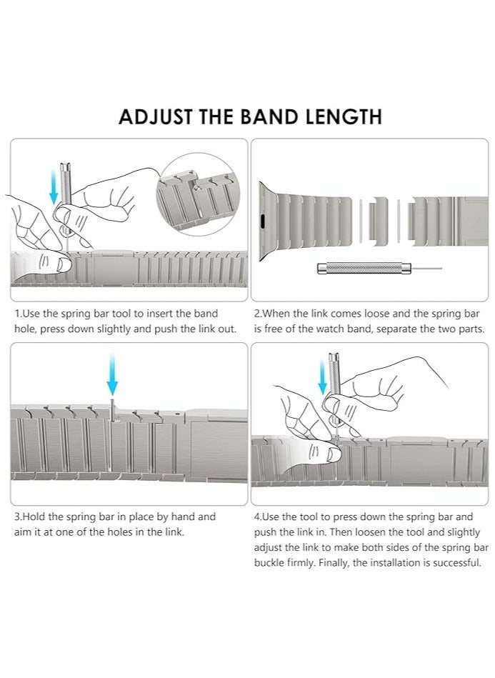 Gravity Stainless Steel Band for Apple Watch Ultra Band 49mm 45mm 44mm 42mm 38mm 40mm 41mm, Metal Strap with Folding Clasp for Apple Watch Series 8 7 6 5 4 3 2 1 for Men - Image 5