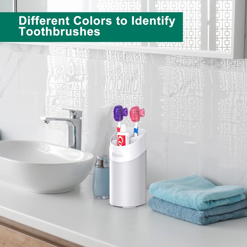 Mspan Toothbrush Head Cover Cap: Tooth Brush Protector Clip Compatible with Oral-B Philips Colgate AquaSonic - Plastic Pod Travel Case - 4 Packs - Image 5