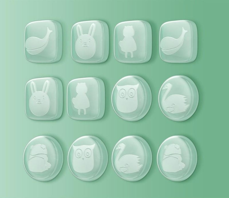 HEXONIQ Door Handle Bumper SelfAdhesive Animal Wall Protector Door Knob Wall Shield Rubber Buffer Crash Pads Door Stoppers for Furniture Glass Table Random Pattern Pack of 12 - Image 1