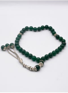 Natural Crystal Green Agate Crystals Tasbih Prayer Beads (10mm – 33 beads)