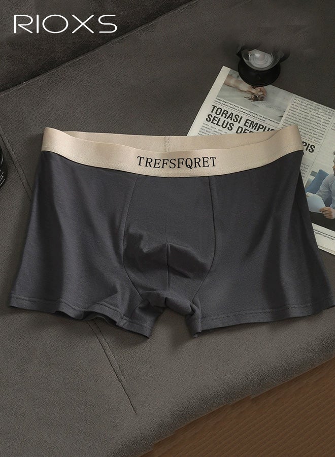 ريوكس مجموعة من 3 سراويل بوكسر رجالية، ملابس داخلية قطنية مرنة وجيدة التهوية (95% قطن)، ناعمة وممتصة للرطوبة، بدون ثنيات، للرجال، أخضر + أصفر + رمادي - Image 4