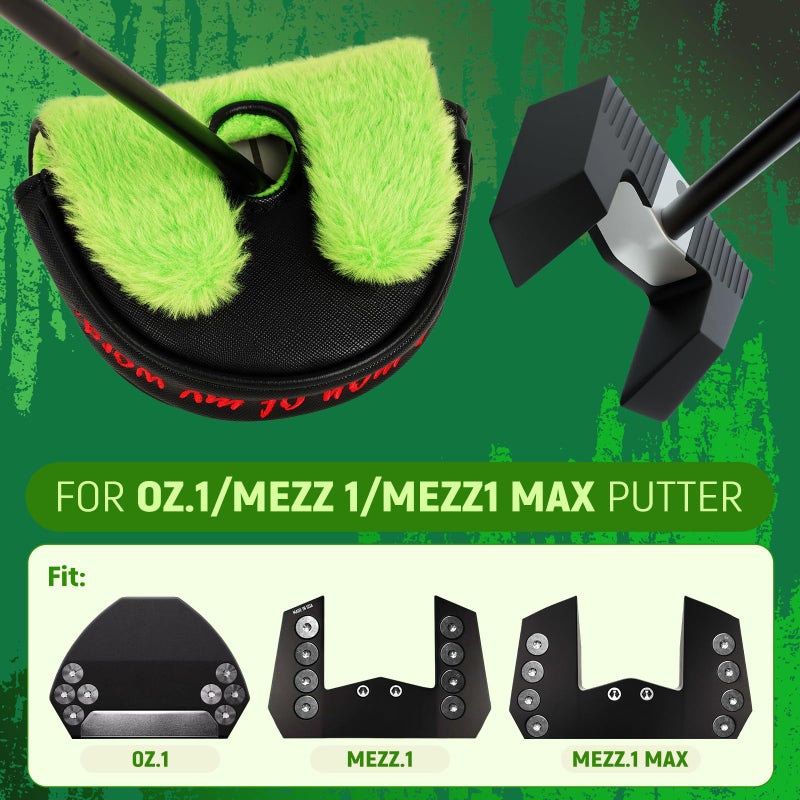 Big Crazy Funny Golf Head Covers, Putter Cover for OZ1 MEZZ 1 MEZZ1 MAX Putters, Center Shaft Mallet Putter Cover with Magnetic Closure, PU Leather Material, Golf Gift for Men and Women, Joker - Image 2