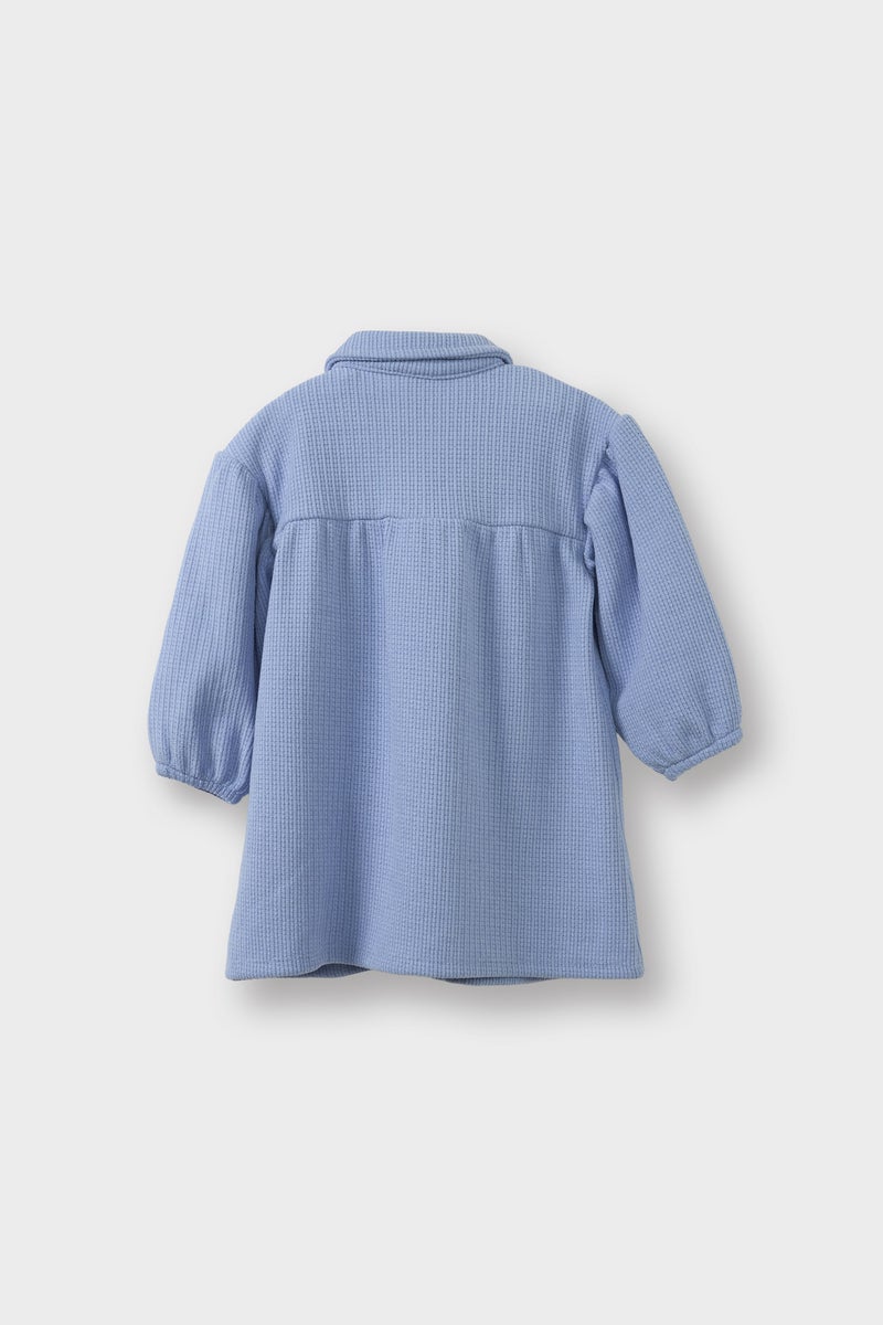 ديفاكتو فستان بناتي مخمل قصة عادية كم طويل - Image 3