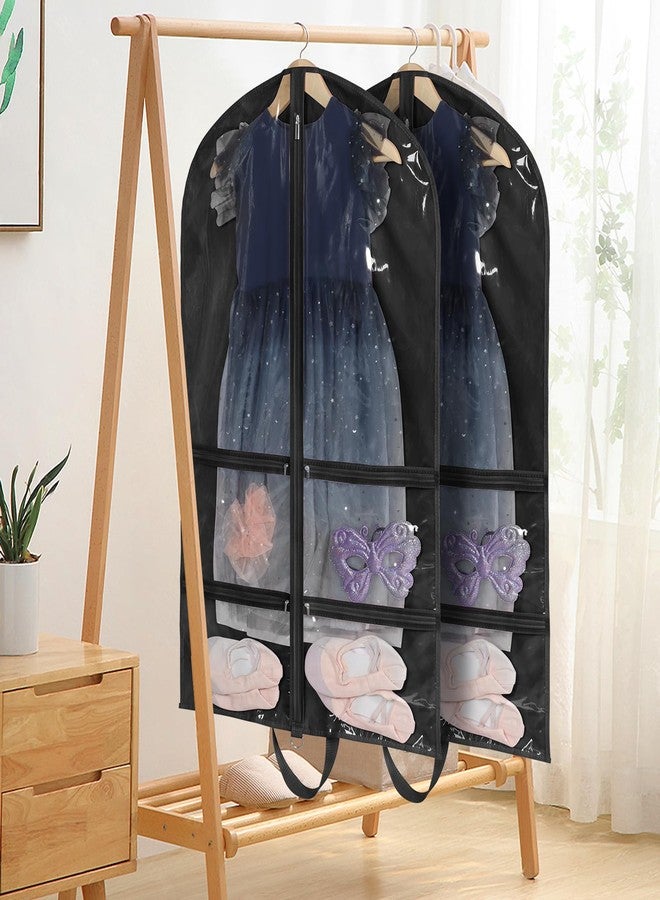 KEEGH Clear Garment Bags for Dance Costumes 40 inch Dance Garment Bags for Dancers Hanging Clothes for Closet Storage, with 4 Zipper Pockets for Dance Competitions, Ballet, Theatre, 6 Pack, Black - Image 5