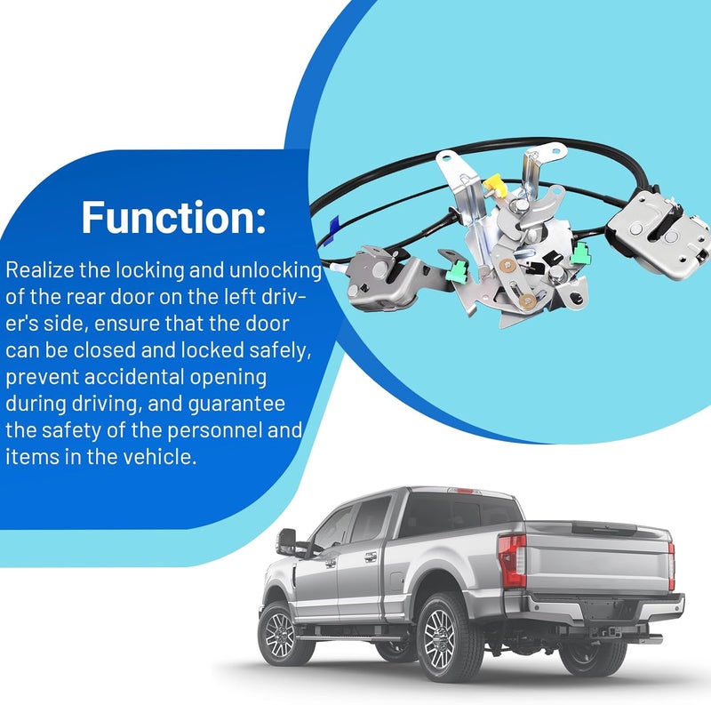 CULMKARI Left Driver Side Rear Door Latch Lock Cable Assembly for F-250 F-350 F-450 F-550 Super Duty (1999-2007) - Image 3