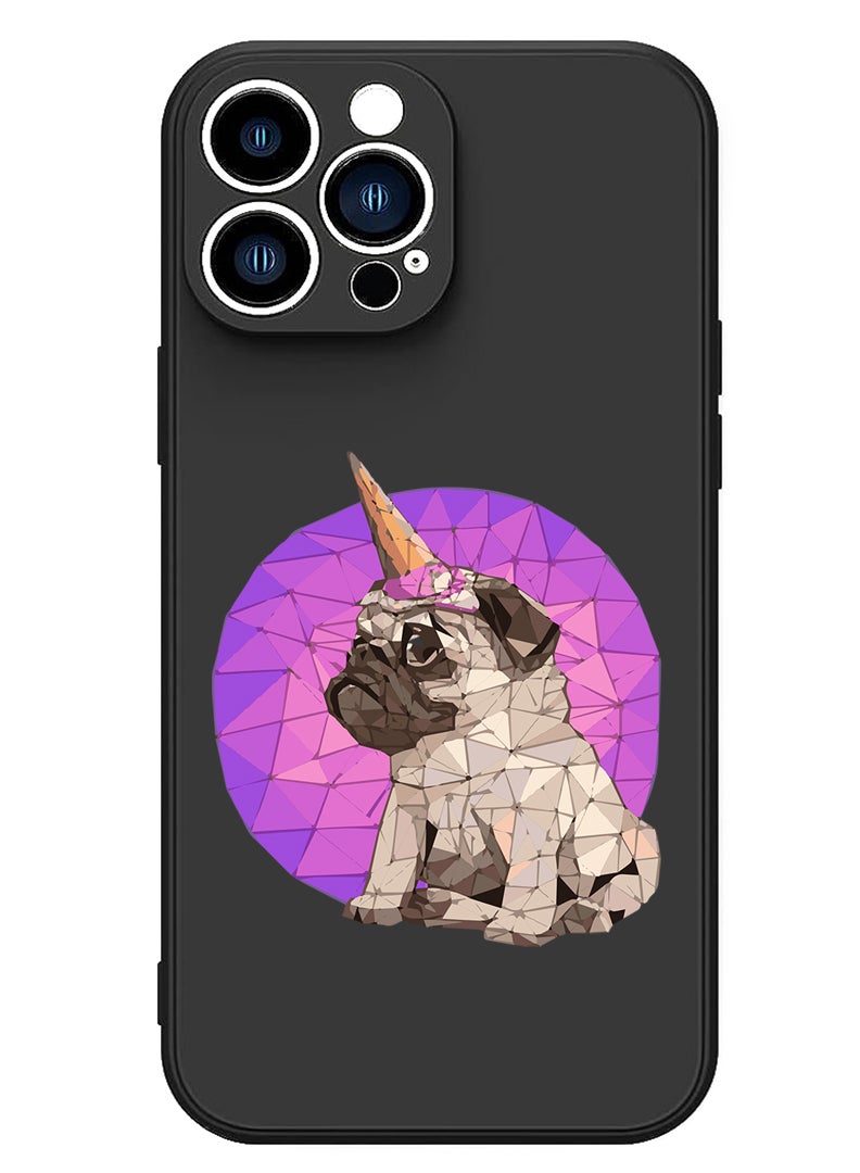 Theodor Protective Slim Fit Case Liquid Silicone Cover with Full Body Protection Anti-Scratch Shockproof Case For iPhone 12 Pro Max Black  - Puggy - Image 1