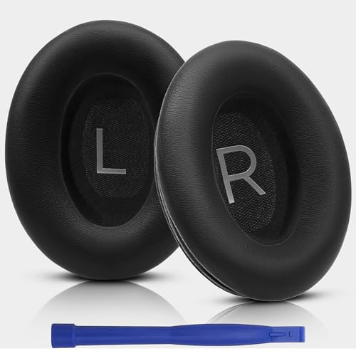 QKIIP Replacement Ear Pads for Bose QuietComfort 45 (QC45) / QuietComfort SE (QC SE) / Quiet Comfort Wireless Over-Ear Headphones, Softer Protein Leather Earpads Cushions Kit (Black) - Image 1