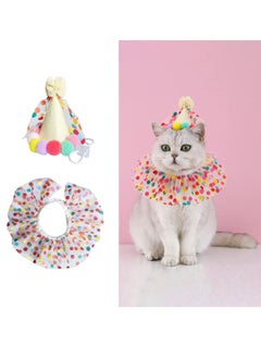 SYOSI Pet Birthday Party Decorations Set, Cute Lace Dog Bib Scarf and Birthday Hat, Puppycat Birthday Bandana Scarf and Party Hat, Cat Dog Princess Costumes  - Image 1