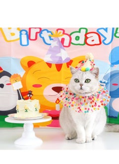 SYOSI Pet Birthday Party Decorations Set, Cute Lace Dog Bib Scarf and Birthday Hat, Puppycat Birthday Bandana Scarf and Party Hat, Cat Dog Princess Costumes  - Image 3