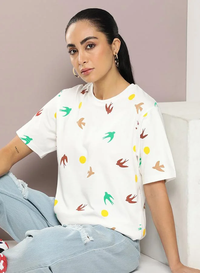 Dillinger Oversized Graphic Print Longline T-Shirt by Styli