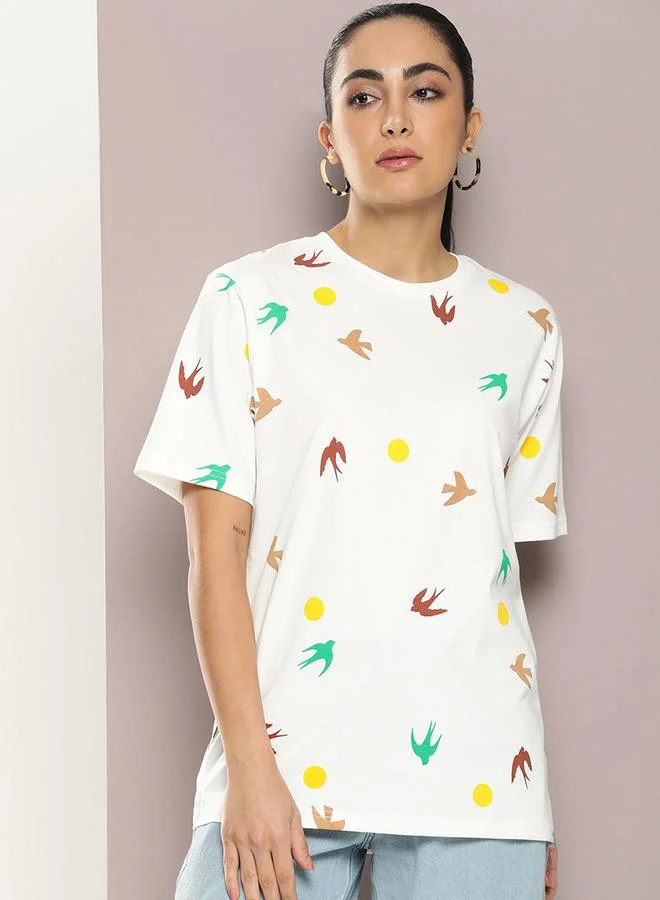Dillinger Oversized Graphic Print Longline T-Shirt by Styli