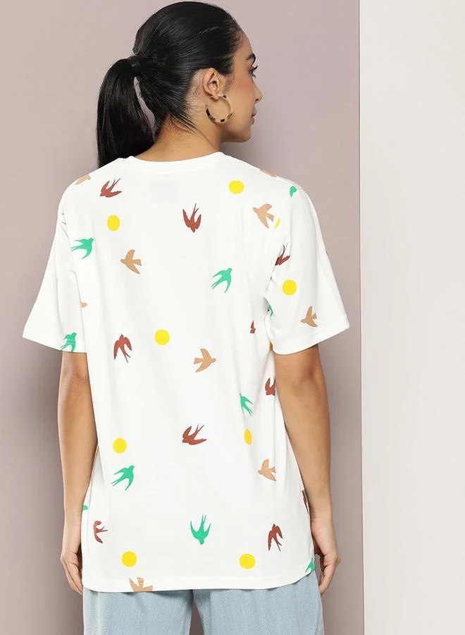 Dillinger Oversized Graphic Print Longline T-Shirt by Styli