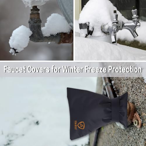 Hedoc Pro Outdoor Faucet Covers for Winter Freeze Protection, 6 Pack 6" W x 8.2" H Winter Faucet Insulation Cover Socks, Hose Bib Covers for Winter - Image 4