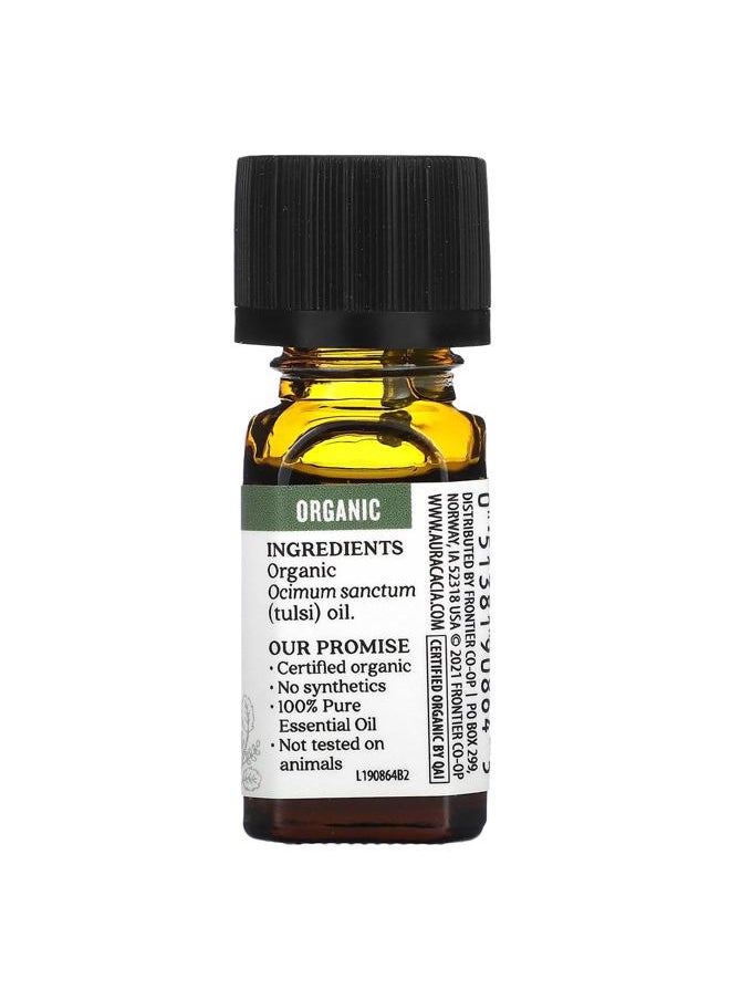 Aura Cacia - 100% Holy Basil (Tulsi) Essential Oil | Certified Organic, GC/MS Tested for Purity | 7.4 ml (0.25 fl. oz.) | Ocimum Sanctum - Image 1