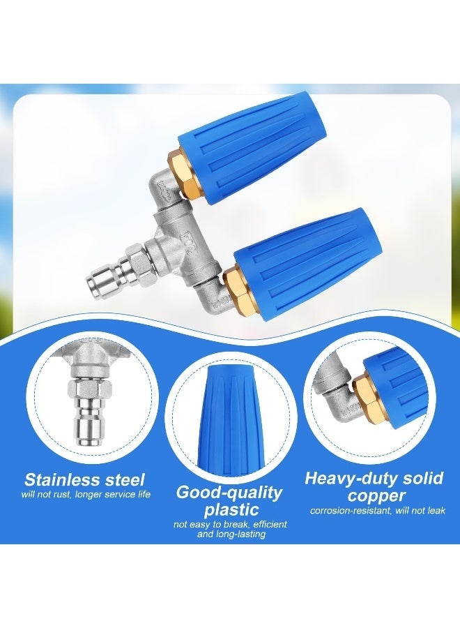 NQEUEPN 3/8 Inch Dual Pressure Washer Nozzle With Quick Connector, Rotary Turbo Nozzle For High Pressure Washer For Cleaning Brick Concrete Surface Vinyl 4000Psi 4-6 Gpm  - Image 4