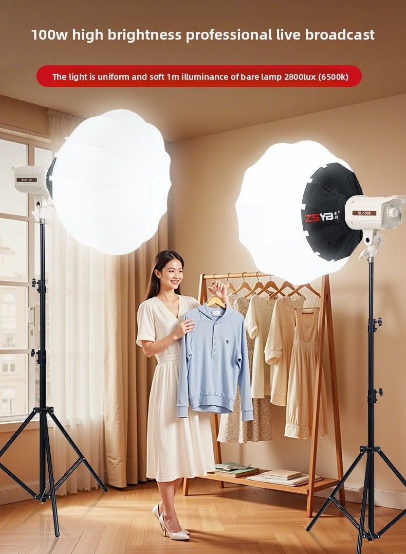 إضاءة تصوير LED ثنائية اللون بقدرة 100 واط، سطوع 10500 لومن، مصباح COB Matrix، درجة حرارة لون 2700-6500K، تحكم تدريجي، تبريد صامت، تحكم عن بُعد للتصوير والبث المباشر - Image 5