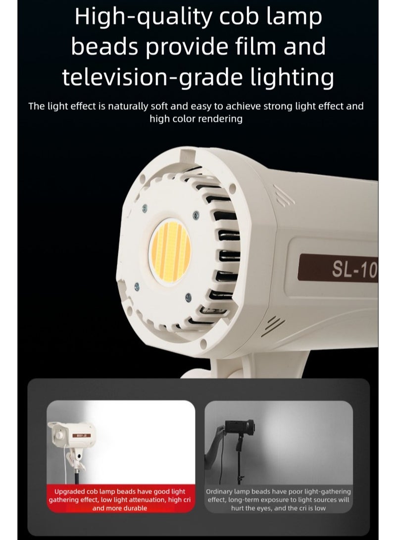 إضاءة تصوير LED ثنائية اللون بقدرة 100 واط، سطوع 10500 لومن، مصباح COB Matrix، درجة حرارة لون 2700-6500K، تحكم تدريجي، تبريد صامت، تحكم عن بُعد للتصوير والبث المباشر - Image 4