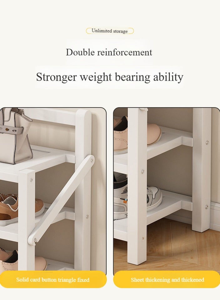 Generic Freestanding shoe rack Space-saving shoe rack Quick assembly Tool-free foldable DIY space-saving Suitable for hallway, living room, bedroom, kitchen (Color: Black.)  - Image 4