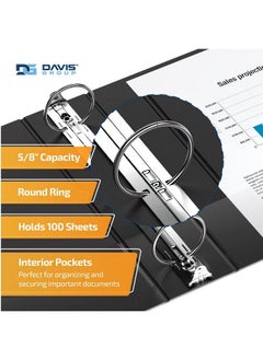QuickFit View Binder 5 8 Inch Round Ring Black 6 Pack (8800106)  - Image 3
