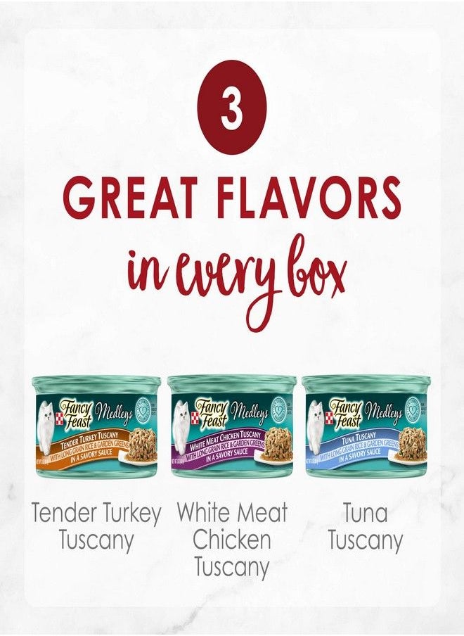Fancy Feast - Purina Fancy Feast Medleys 12 Ct. Tuscany Wet Cat Food Variety Pack - (2 Packs of 12) 3 oz. Cans - Image 1