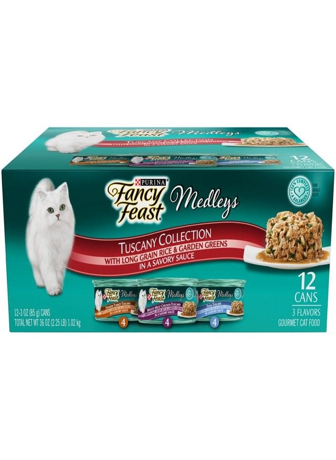 Fancy Feast - Purina Fancy Feast Medleys 12 Ct. Tuscany Wet Cat Food Variety Pack - (2 Packs of 12) 3 oz. Cans - Image 1
