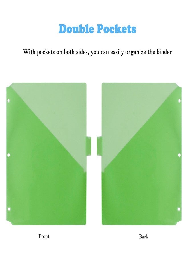 Seashell 24 Count Dividers with Two Pockets, Plastic 8 Insertable tabs Dividers for 3 Ring Binder Organizer, Binder Pockets for Letter Size Paper, 3 Sets - Image 2