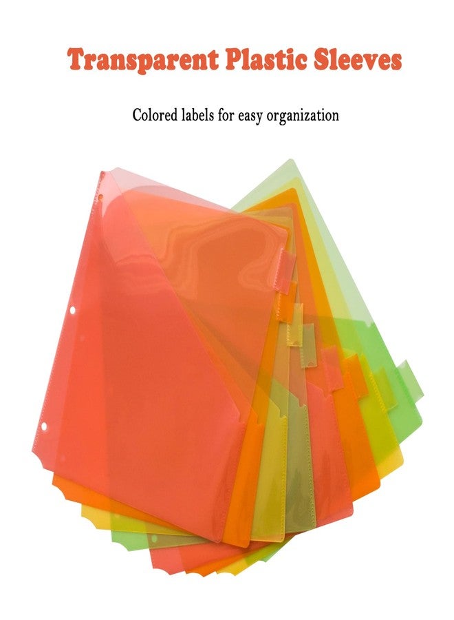 Seashell 24 Count Dividers with Two Pockets, Plastic 8 Insertable tabs Dividers for 3 Ring Binder Organizer, Binder Pockets for Letter Size Paper, 3 Sets - Image 3