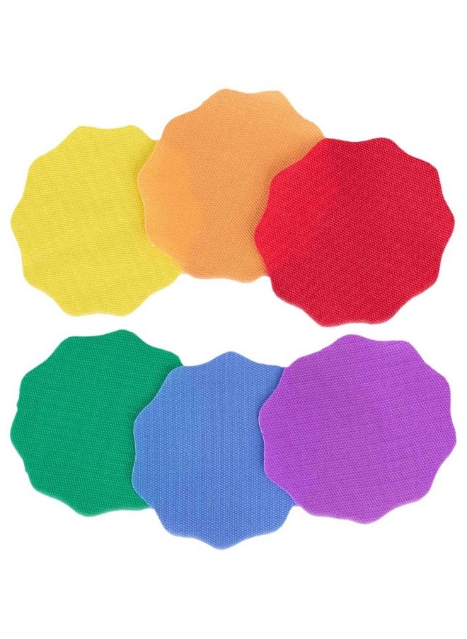Really Good Stuff Carpet Mark-Its - Colorful 5” X 5” Carpet Spots - Keep Students Organized Or In Groups - Six Bright Rainbow Colors - Durable With No-Slide Back, Sticks To Most Carpets, Set Of 24  - Image 1