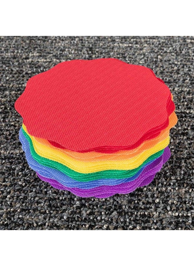 Really Good Stuff Carpet Mark-Its - Colorful 5” X 5” Carpet Spots - Keep Students Organized Or In Groups - Six Bright Rainbow Colors - Durable With No-Slide Back, Sticks To Most Carpets, Set Of 24  - Image 4